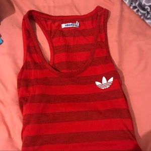 A red adidas top